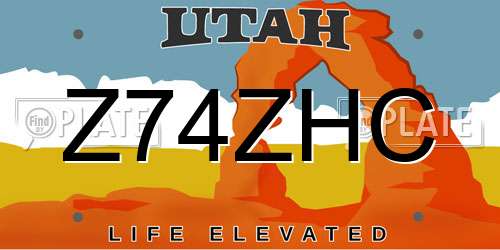 Z74ZHC Utah License Plate
