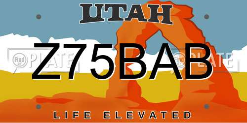 Z75BAB Utah License Plate