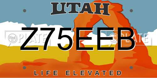 Z75EEB Utah License Plate