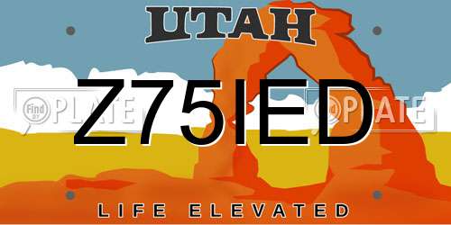 Z75IED Utah License Plate