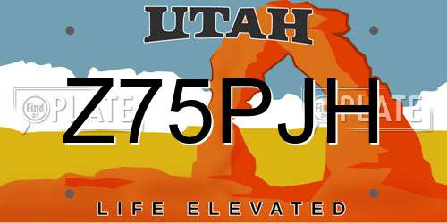 Z75PJH Utah License Plate