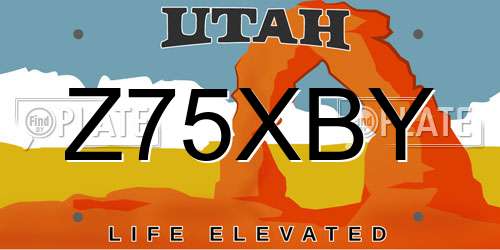 Z75XBY Utah License Plate