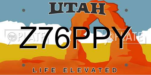 Z76PPY Utah License Plate