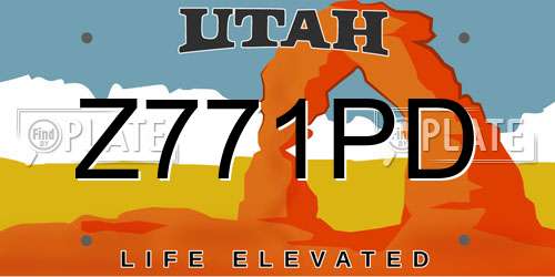 Z771PD Utah License Plate