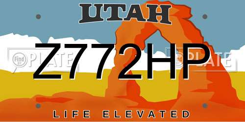 Z772HP Utah License Plate