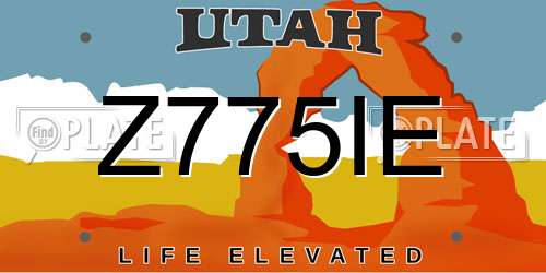 Z775IE Utah License Plate