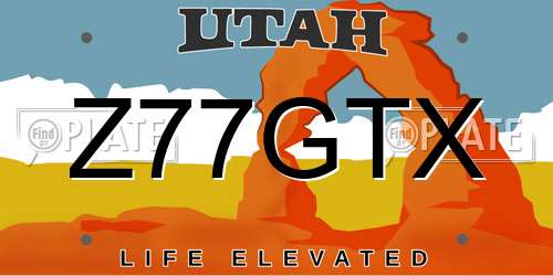 Z77GTX Utah License Plate