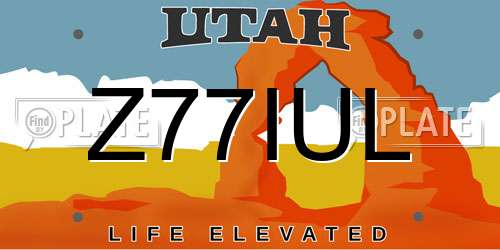 Z77IUL Utah License Plate