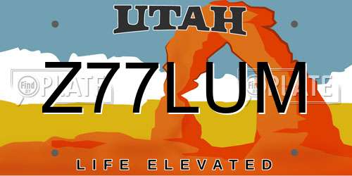 Z77LUM Utah License Plate