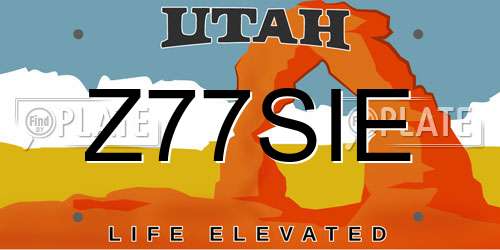 Z77SIE Utah License Plate