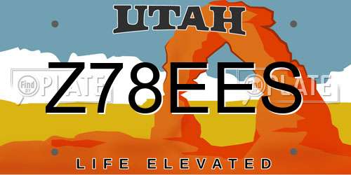 Z78EES Utah License Plate