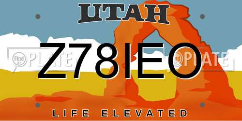 Z78IEO Utah License Plate