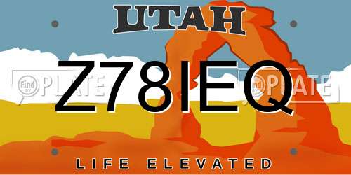Z78IEQ Utah License Plate