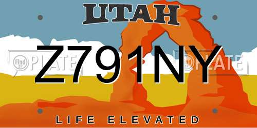Z791NY Utah License Plate