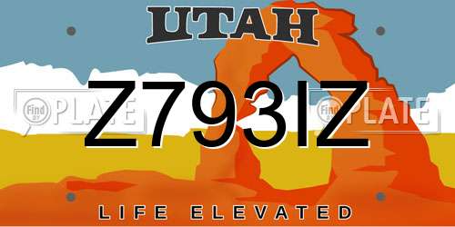 Z793IZ Utah License Plate