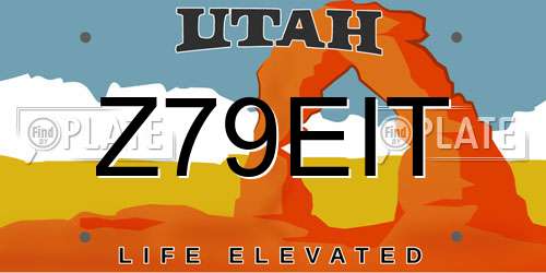Z79EIT Utah License Plate