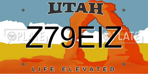 Z79EIZ Utah License Plate