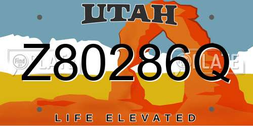 Z80286Q Utah License Plate