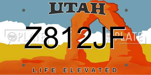 Z812JF Utah License Plate