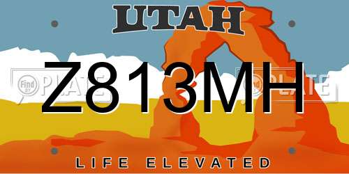 Z813MH Utah License Plate