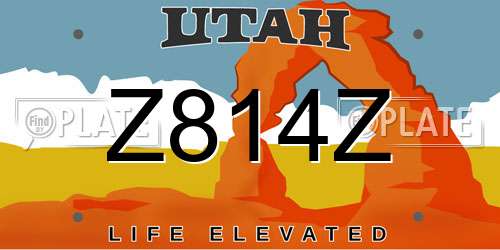 Z814Z Utah License Plate