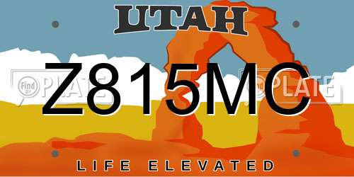 Z815MC Utah License Plate