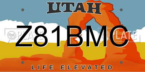 Z81BMC Utah License Plate