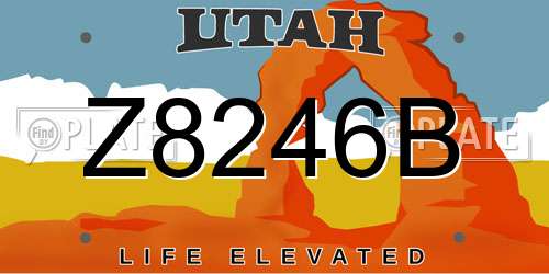 Z8246B Utah License Plate
