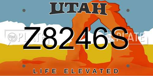 Z8246S Utah License Plate