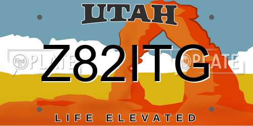 Z82ITG Utah License Plate