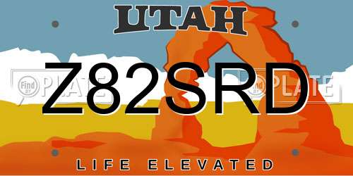 Z82SRD Utah License Plate