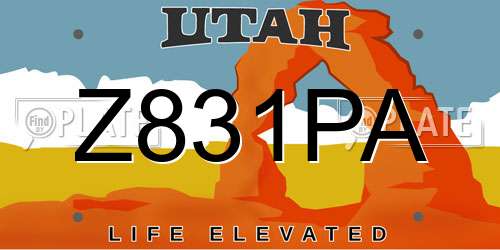 Z831PA Utah License Plate