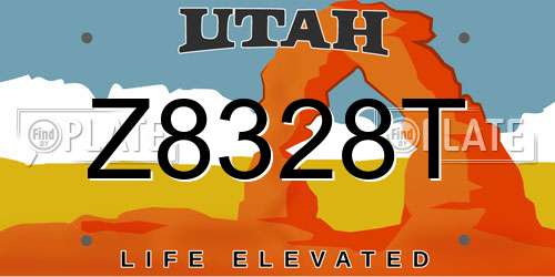 Z8328T Utah License Plate