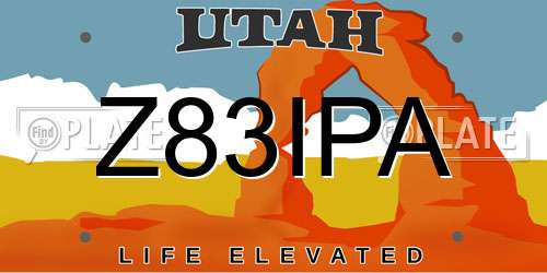 Z83IPA Utah License Plate