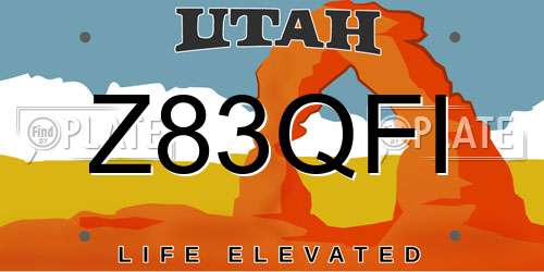 Z83QFI Utah License Plate