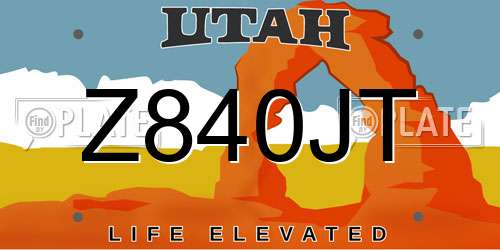 Z840JT Utah License Plate