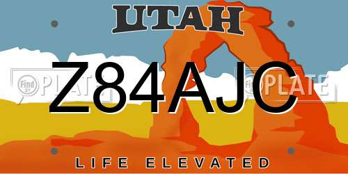 Z84AJC Utah License Plate