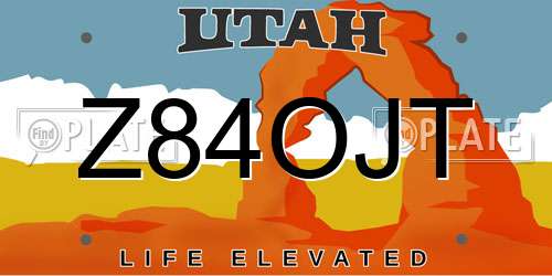 Z84OJT Utah License Plate
