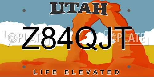 Z84QJT Utah License Plate
