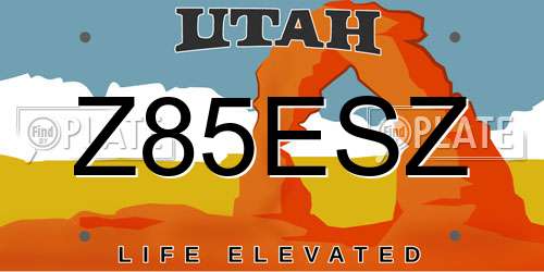 Z85ESZ Utah License Plate