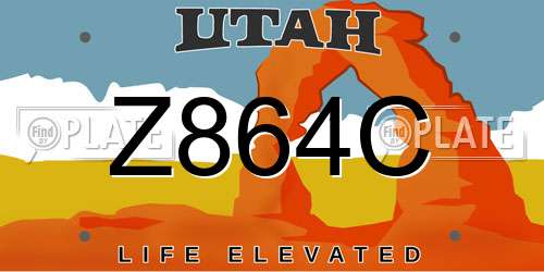 Z864C Utah License Plate