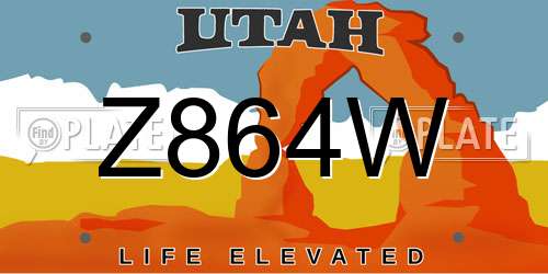 Z864W Utah License Plate