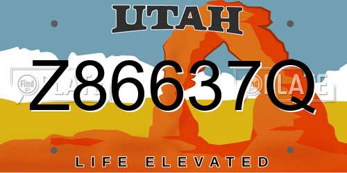 Z86637Q Utah License Plate