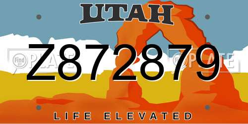 Z872879 Utah License Plate