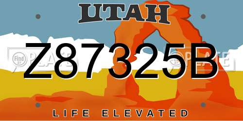 Z87325B Utah License Plate