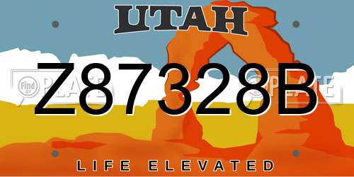 Z87328B Utah License Plate
