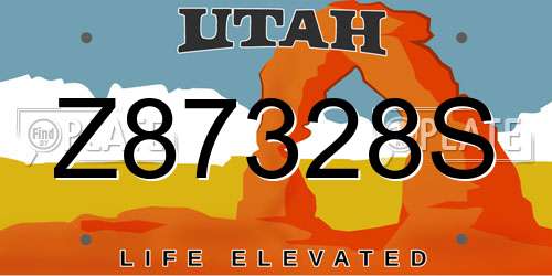 Z87328S Utah License Plate