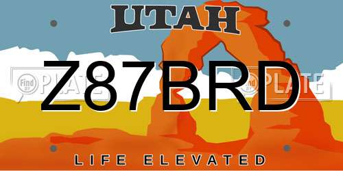 Z87BRD Utah License Plate