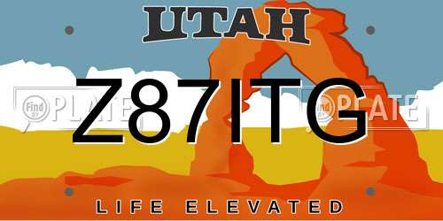 Z87ITG Utah License Plate