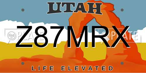 Z87MRX Utah License Plate